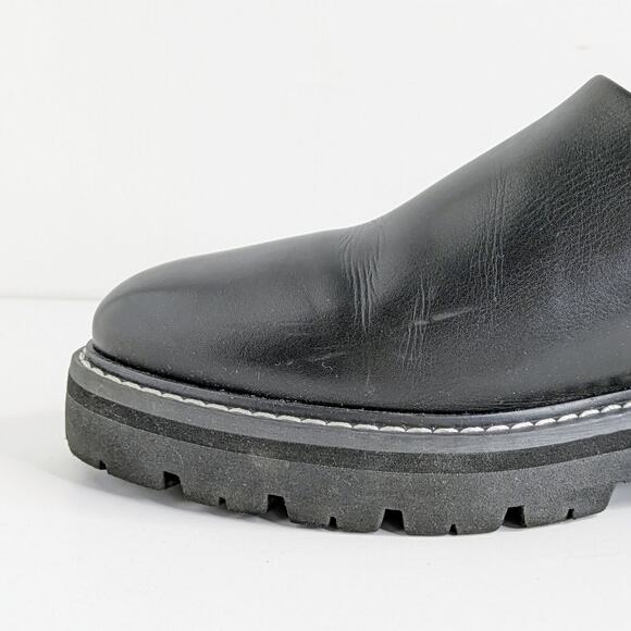 Jenni Kayne Lug Sole Mules 38 Black Leather Minimalist Quiet Luxury Chic - Picture 13 of 16